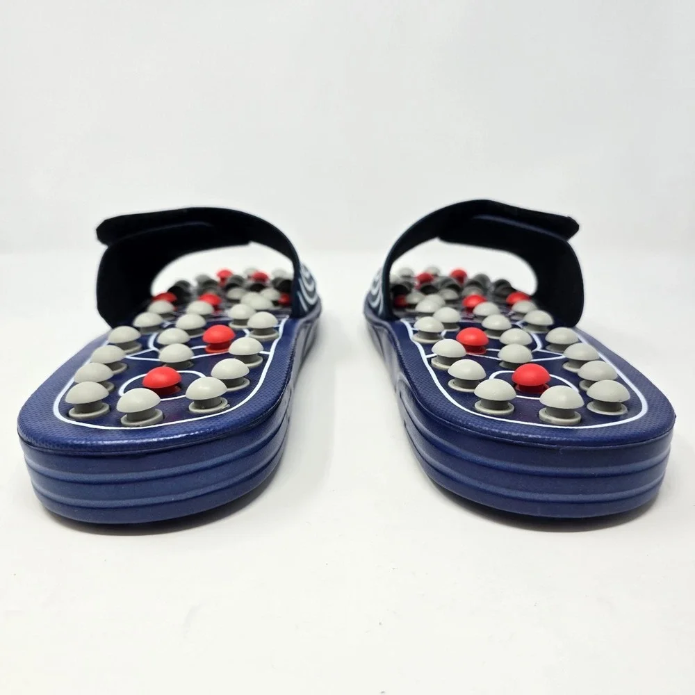 BYRIVER Acupressure Massage Slippers Navy Blue Sandals Size L Mens 9-10